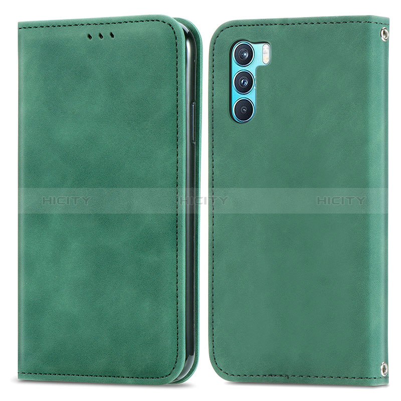 Funda de Cuero Cartera con Soporte Carcasa S04D para Oppo K9 Pro 5G Verde