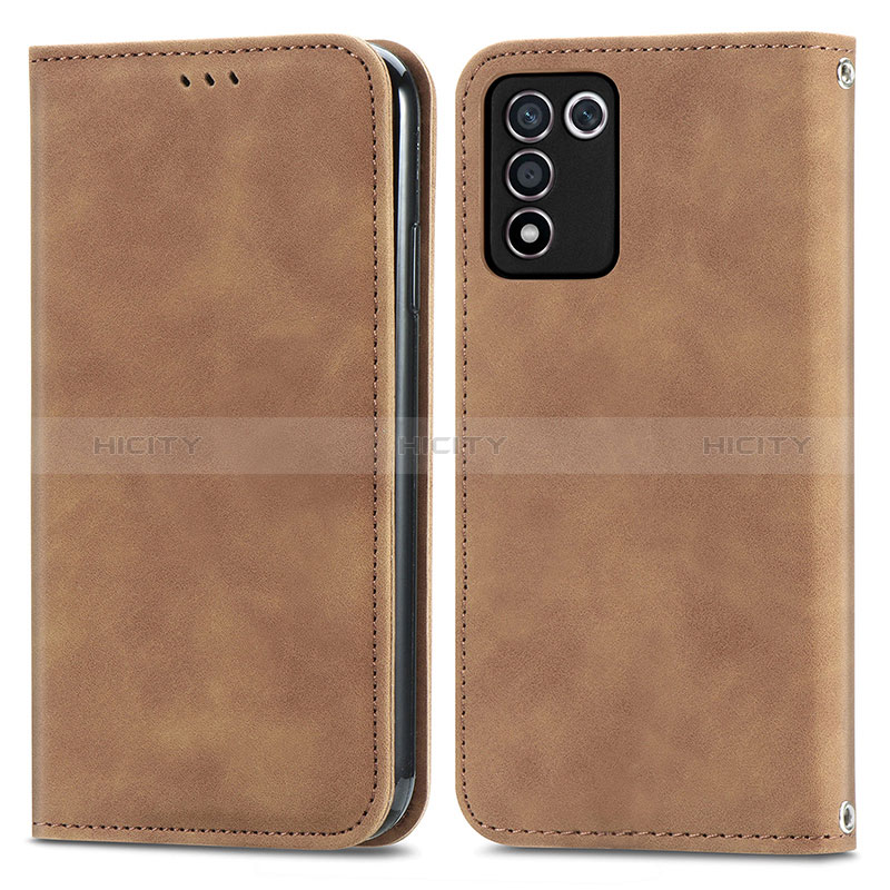 Funda de Cuero Cartera con Soporte Carcasa S04D para Oppo K9S 5G Marron