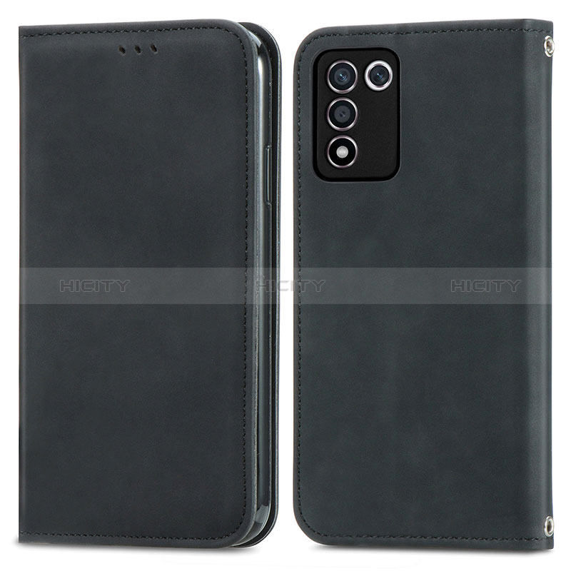 Funda de Cuero Cartera con Soporte Carcasa S04D para Oppo K9S 5G Negro