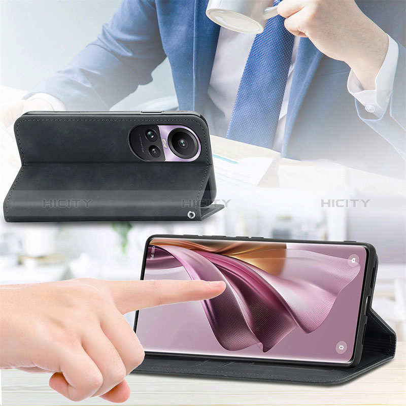 Funda de Cuero Cartera con Soporte Carcasa S04D para Oppo Reno10 Pro 5G