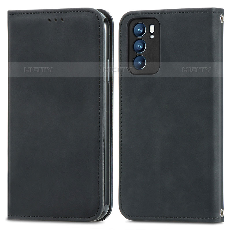 Funda de Cuero Cartera con Soporte Carcasa S04D para Oppo Reno6 5G