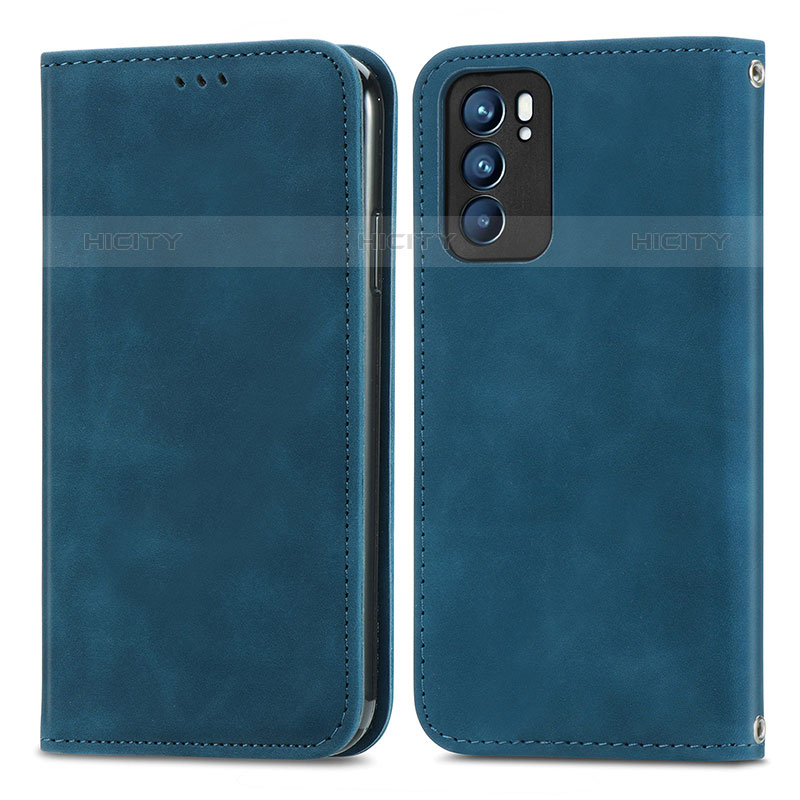 Funda de Cuero Cartera con Soporte Carcasa S04D para Oppo Reno6 5G