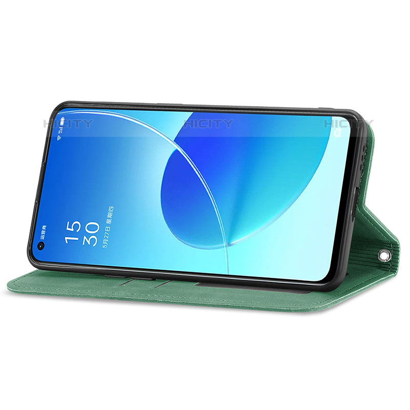 Funda de Cuero Cartera con Soporte Carcasa S04D para Oppo Reno6 5G