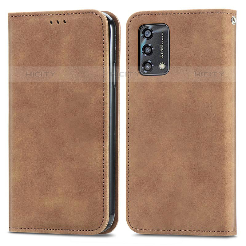 Funda de Cuero Cartera con Soporte Carcasa S04D para Oppo Reno6 Lite Marron