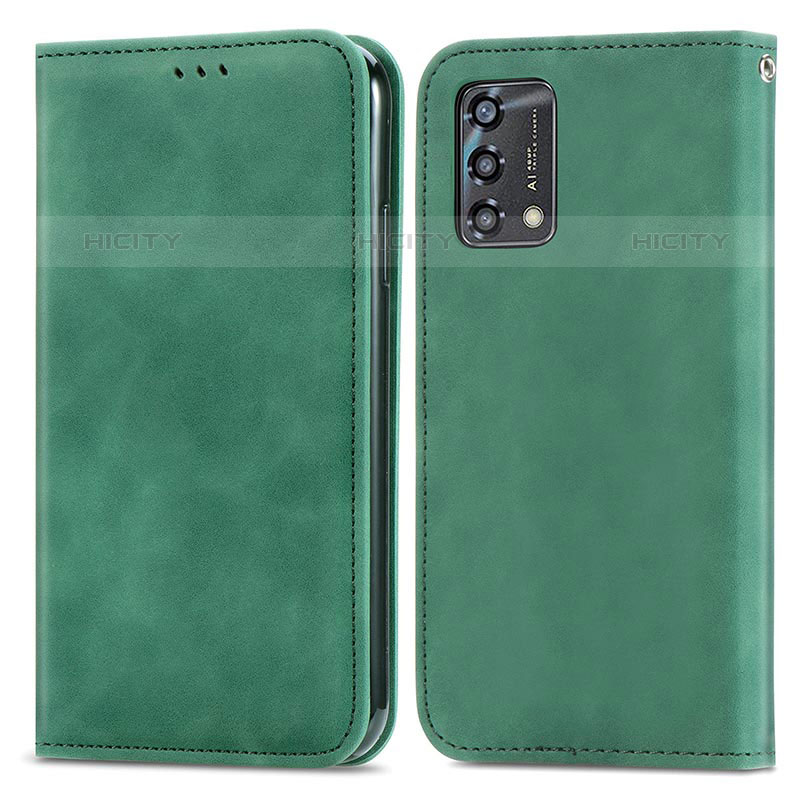 Funda de Cuero Cartera con Soporte Carcasa S04D para Oppo Reno6 Lite Verde