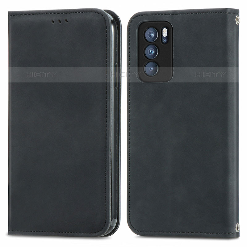 Funda de Cuero Cartera con Soporte Carcasa S04D para Oppo Reno6 Pro 5G India