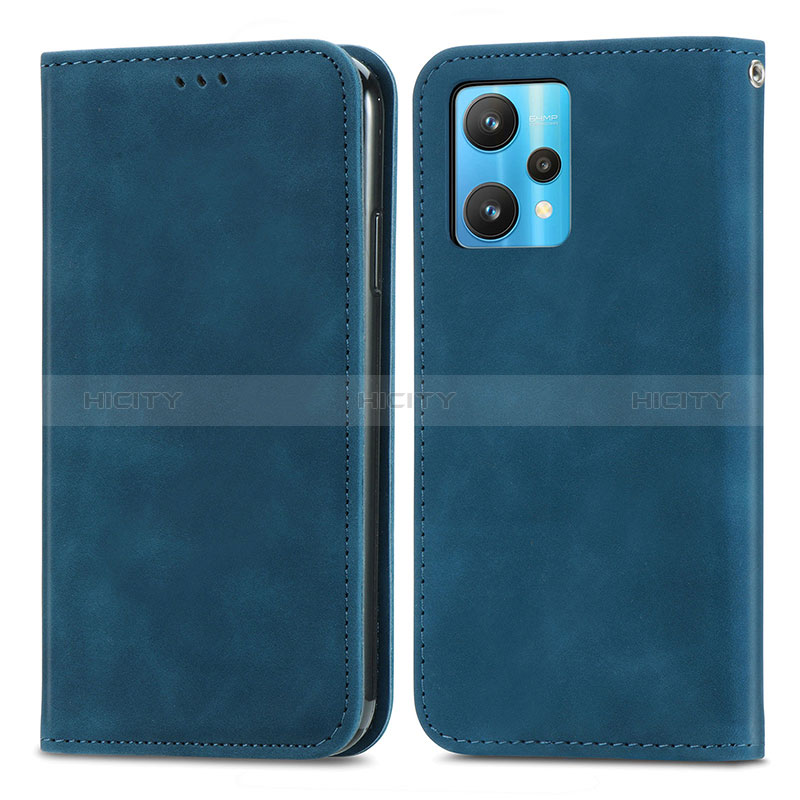 Funda de Cuero Cartera con Soporte Carcasa S04D para Realme 9 4G Azul