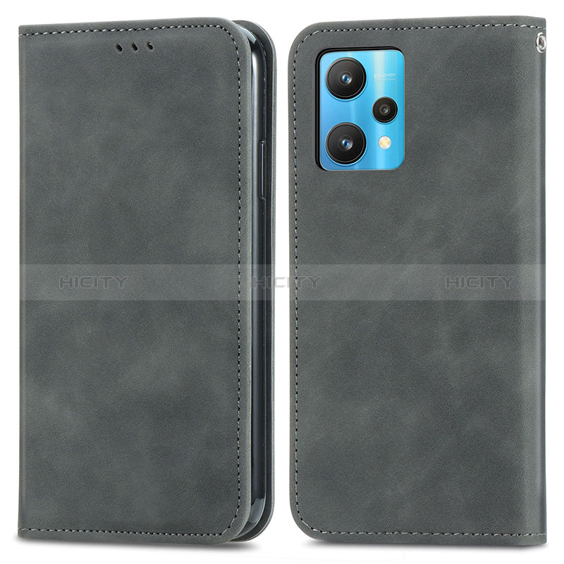 Funda de Cuero Cartera con Soporte Carcasa S04D para Realme 9 Pro+ Plus 5G Gris