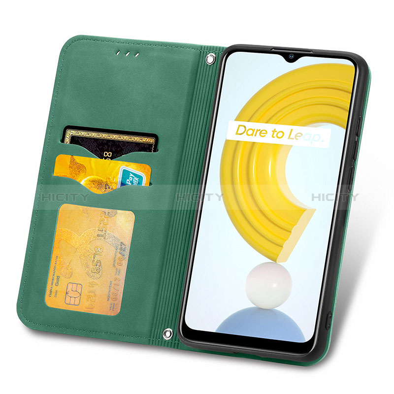 Funda de Cuero Cartera con Soporte Carcasa S04D para Realme C21