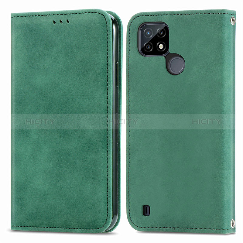 Funda de Cuero Cartera con Soporte Carcasa S04D para Realme C21Y