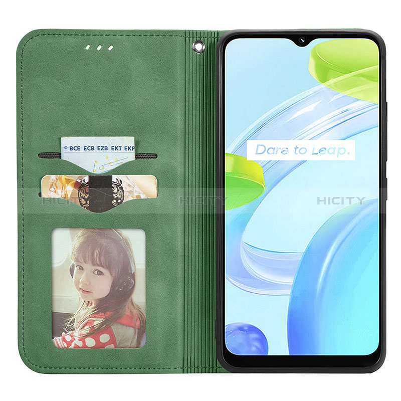 Funda de Cuero Cartera con Soporte Carcasa S04D para Realme C30