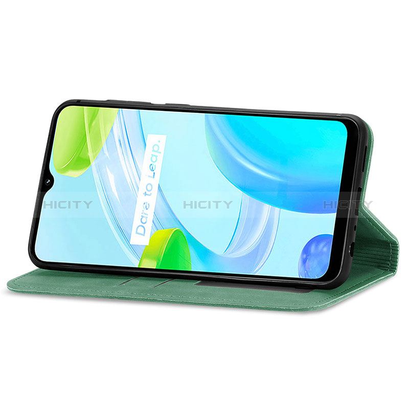 Funda de Cuero Cartera con Soporte Carcasa S04D para Realme C30