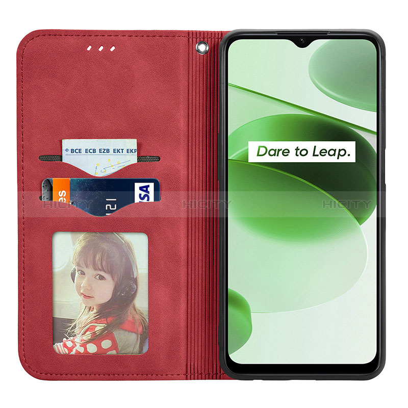 Funda de Cuero Cartera con Soporte Carcasa S04D para Realme C35