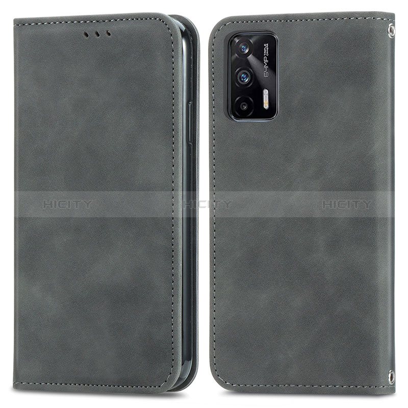 Funda de Cuero Cartera con Soporte Carcasa S04D para Realme GT 5G Gris