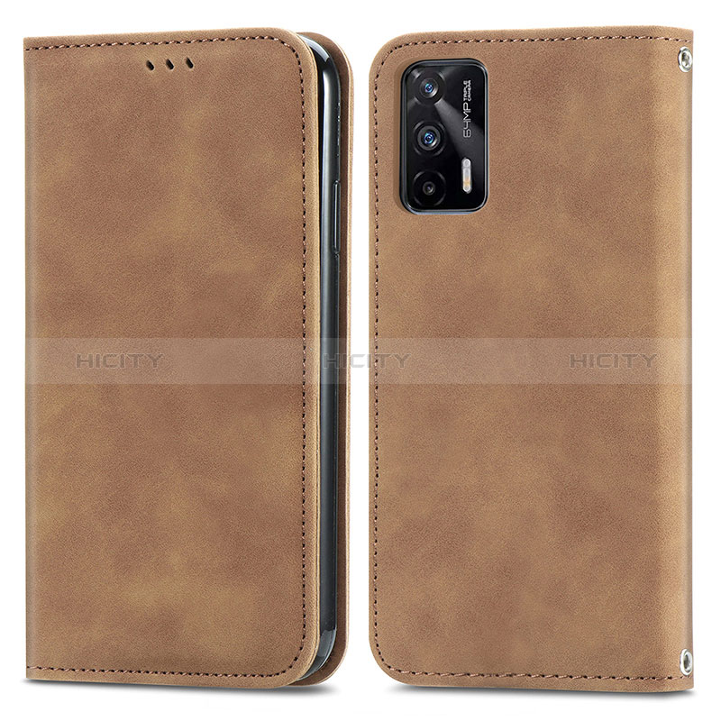 Funda de Cuero Cartera con Soporte Carcasa S04D para Realme GT 5G Marron