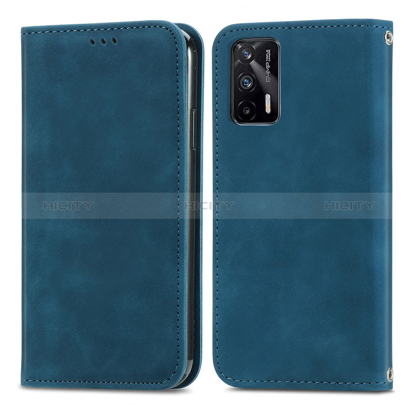 Funda de Cuero Cartera con Soporte Carcasa S04D para Realme GT Neo 2T 5G Azul