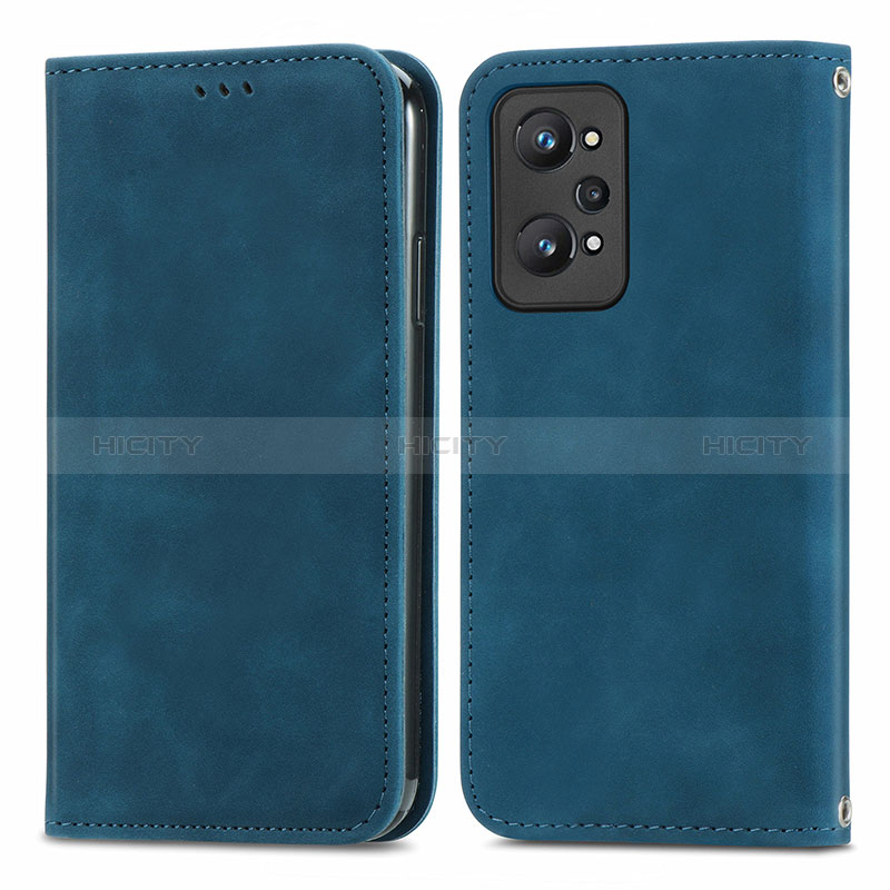 Funda de Cuero Cartera con Soporte Carcasa S04D para Realme GT Neo2 5G Azul