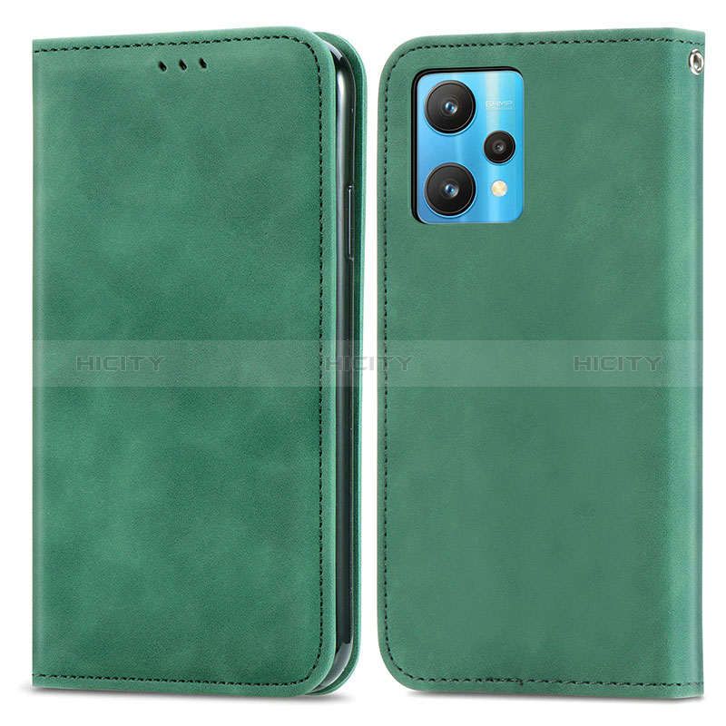 Funda de Cuero Cartera con Soporte Carcasa S04D para Realme Q5 5G Verde