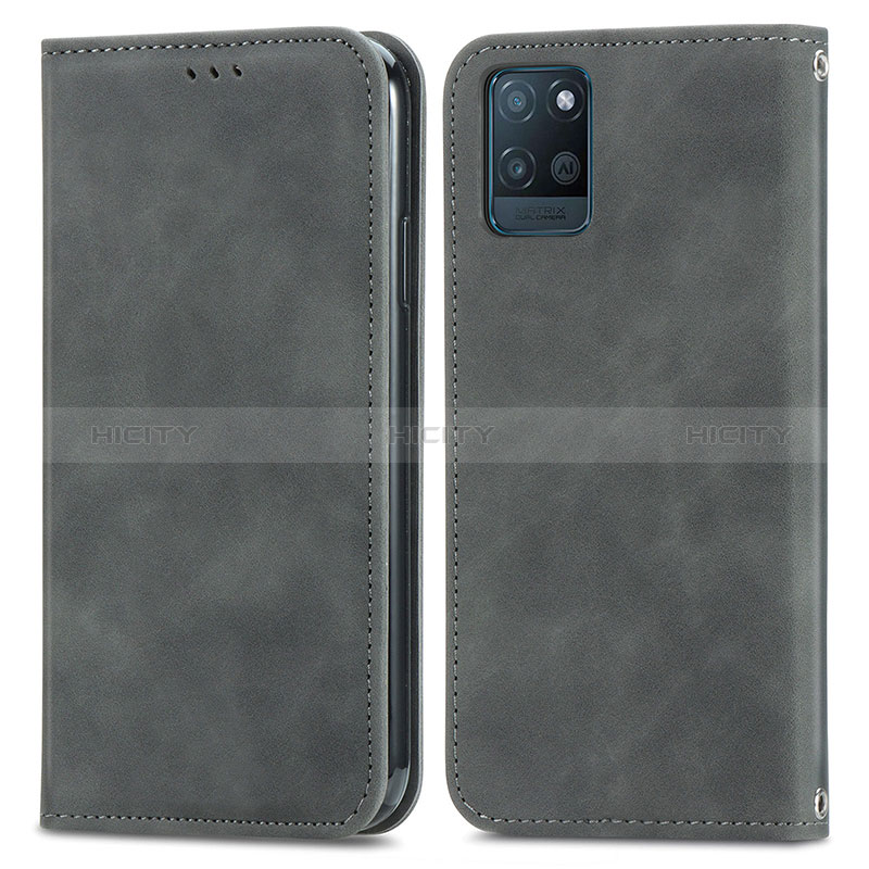 Funda de Cuero Cartera con Soporte Carcasa S04D para Realme V11 5G Gris