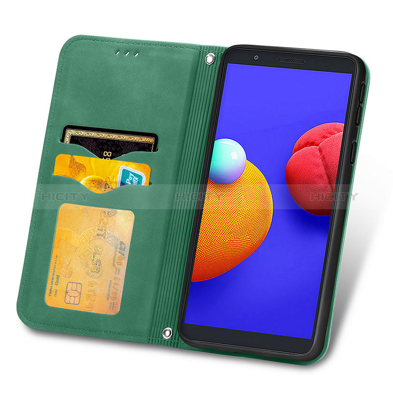 Funda de Cuero Cartera con Soporte Carcasa S04D para Samsung Galaxy A01 Core