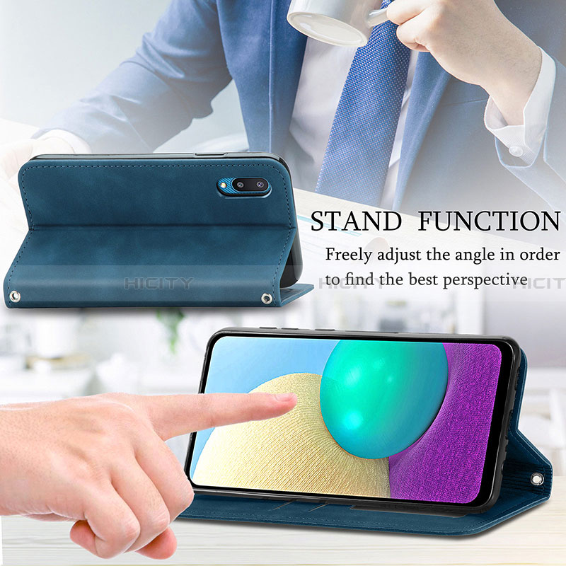 Funda de Cuero Cartera con Soporte Carcasa S04D para Samsung Galaxy A02