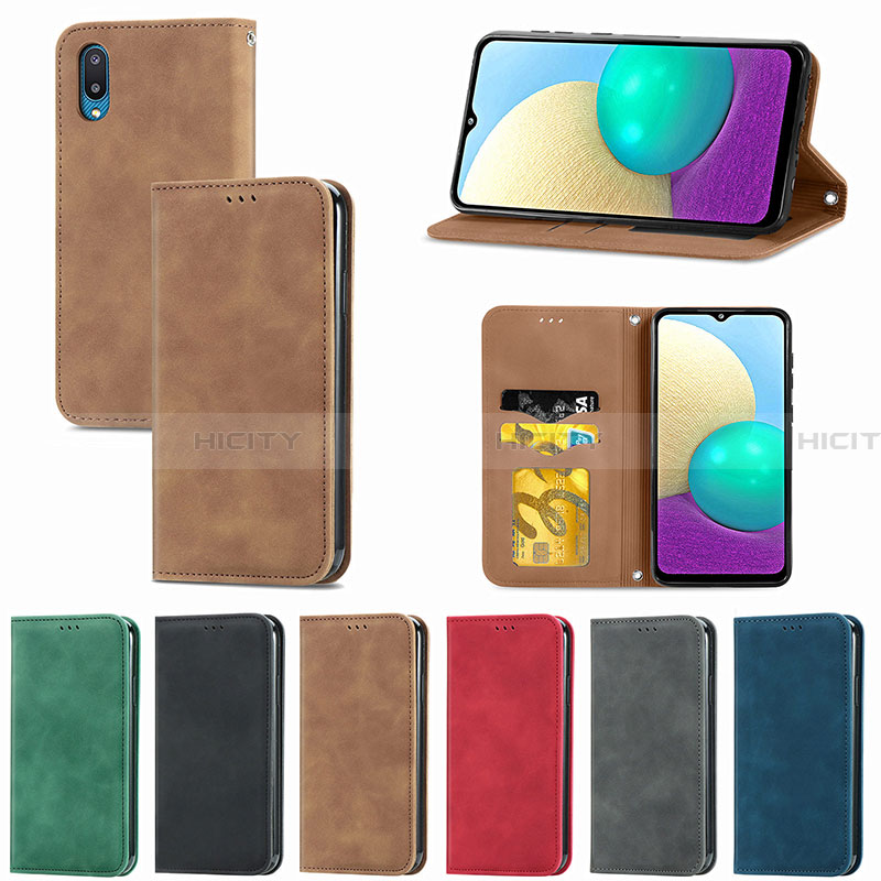 Funda de Cuero Cartera con Soporte Carcasa S04D para Samsung Galaxy A02