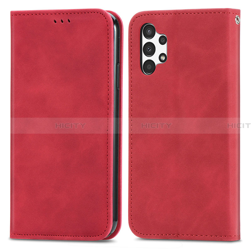 Funda de Cuero Cartera con Soporte Carcasa S04D para Samsung Galaxy A13 4G Rojo