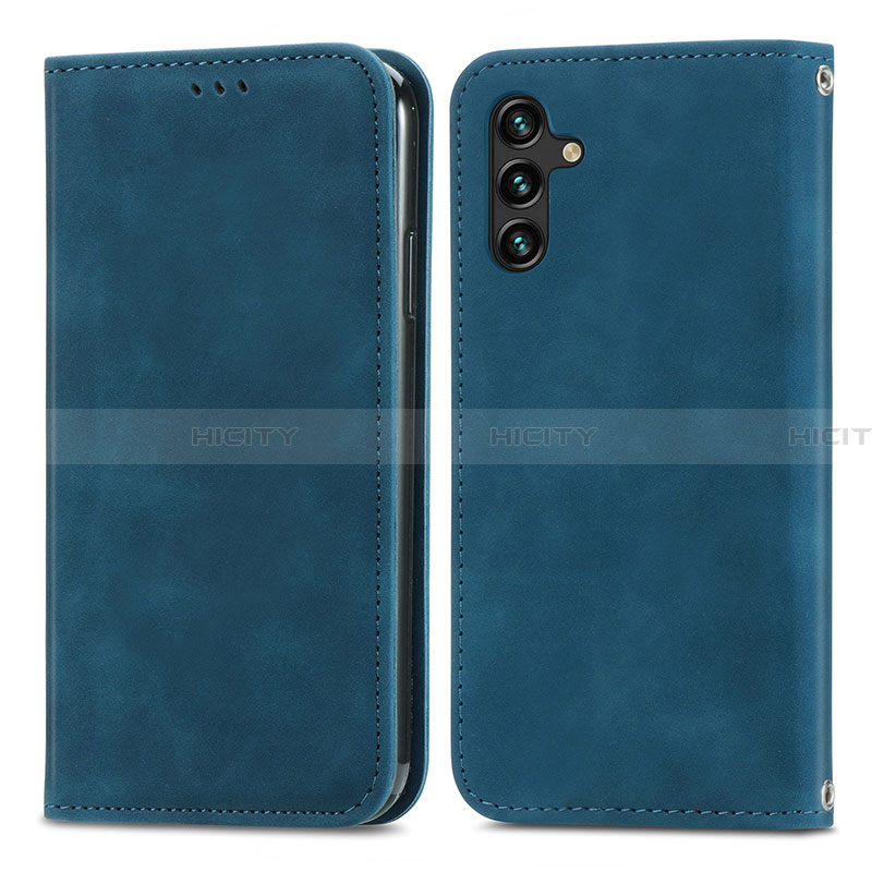 Funda de Cuero Cartera con Soporte Carcasa S04D para Samsung Galaxy A13 5G Azul