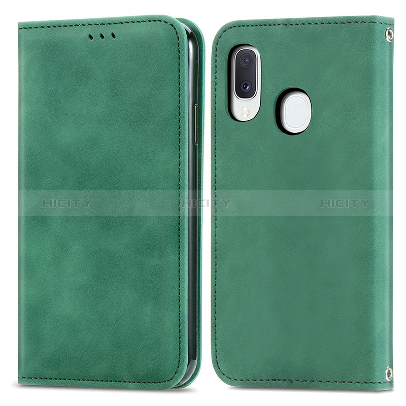 Funda de Cuero Cartera con Soporte Carcasa S04D para Samsung Galaxy A20e