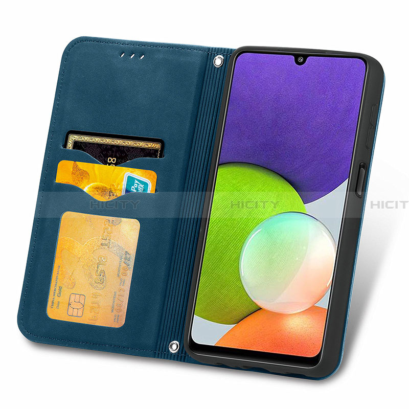 Funda de Cuero Cartera con Soporte Carcasa S04D para Samsung Galaxy A22 4G