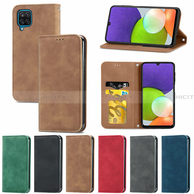 Funda de Cuero Cartera con Soporte Carcasa S04D para Samsung Galaxy A22 4G