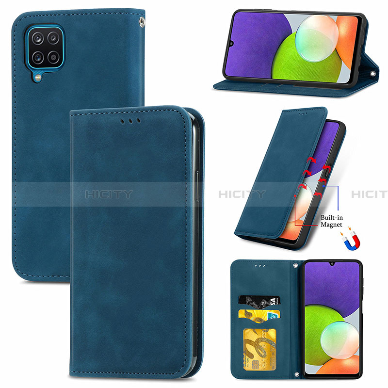 Funda de Cuero Cartera con Soporte Carcasa S04D para Samsung Galaxy A22 4G