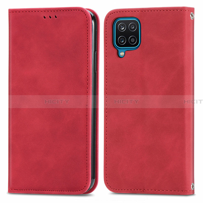 Funda de Cuero Cartera con Soporte Carcasa S04D para Samsung Galaxy A22 4G Rojo