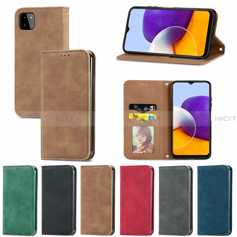 Funda de Cuero Cartera con Soporte Carcasa S04D para Samsung Galaxy A22 5G