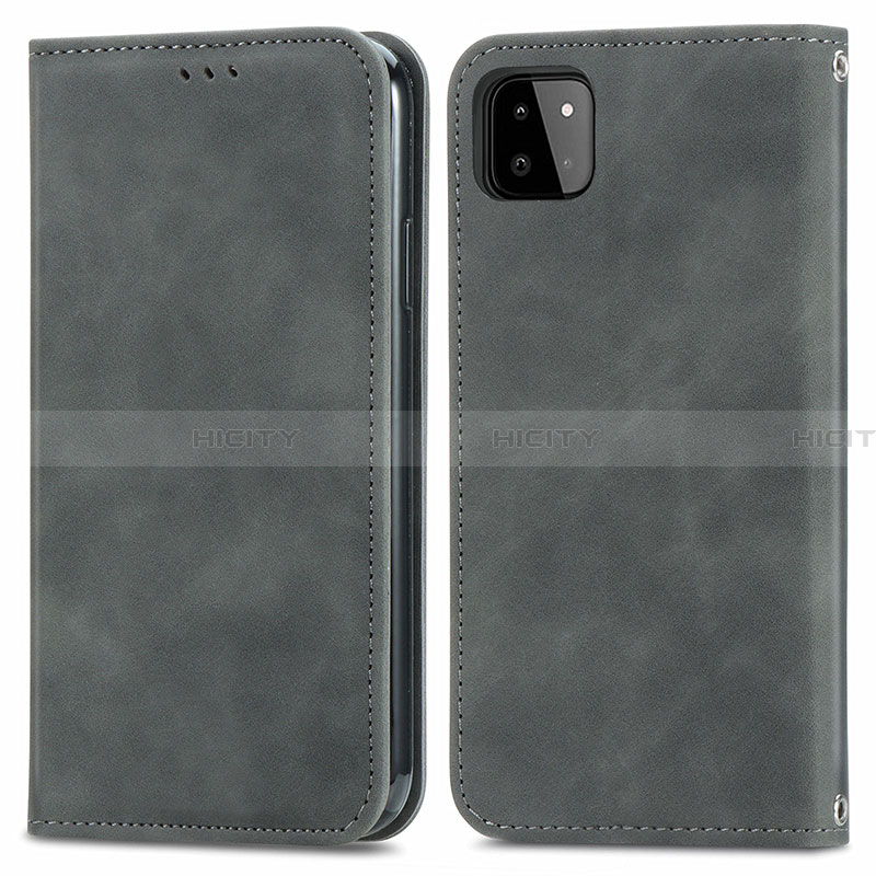 Funda de Cuero Cartera con Soporte Carcasa S04D para Samsung Galaxy A22 5G Gris