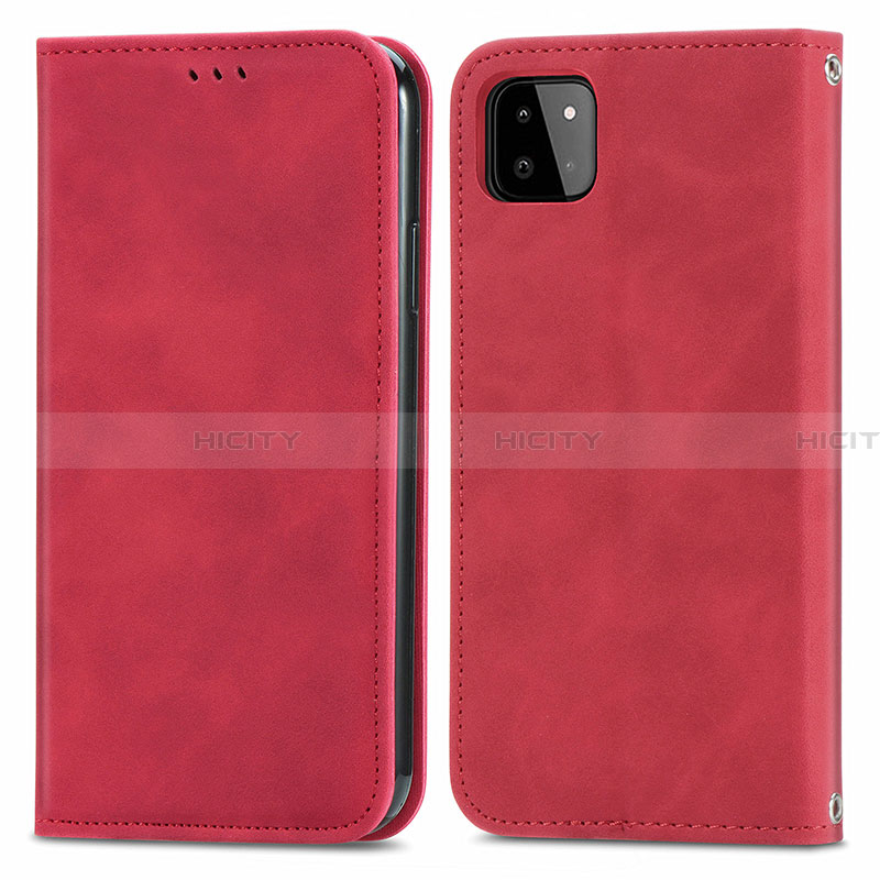Funda de Cuero Cartera con Soporte Carcasa S04D para Samsung Galaxy A22 5G Rojo