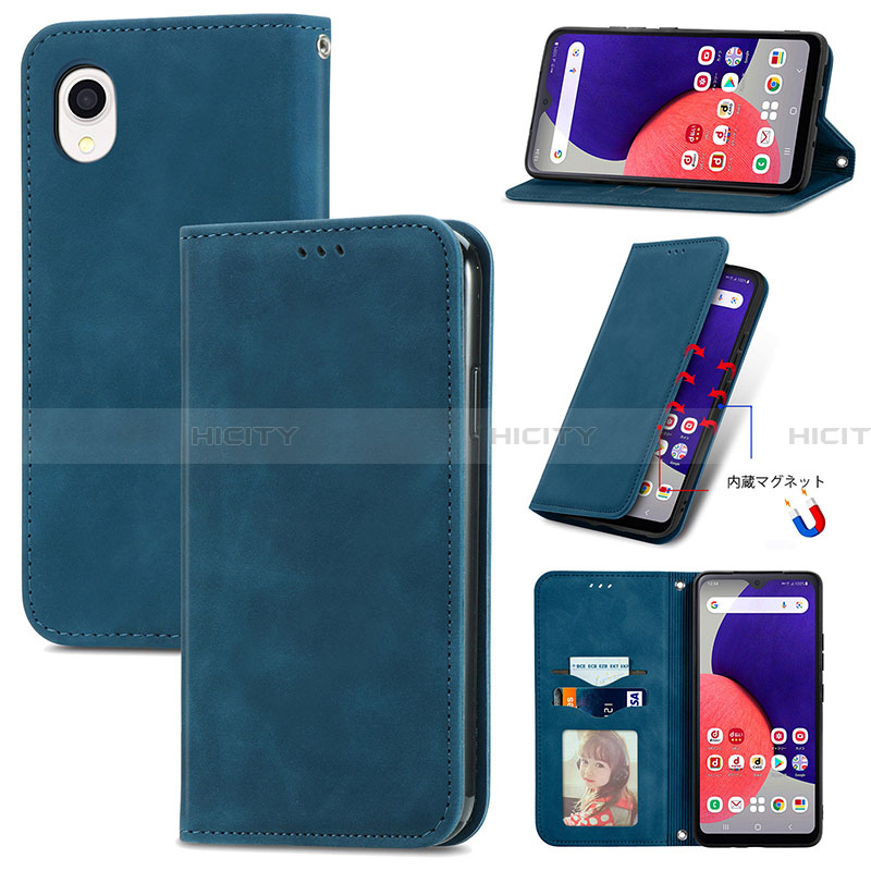 Funda de Cuero Cartera con Soporte Carcasa S04D para Samsung Galaxy A22 5G SC-56B