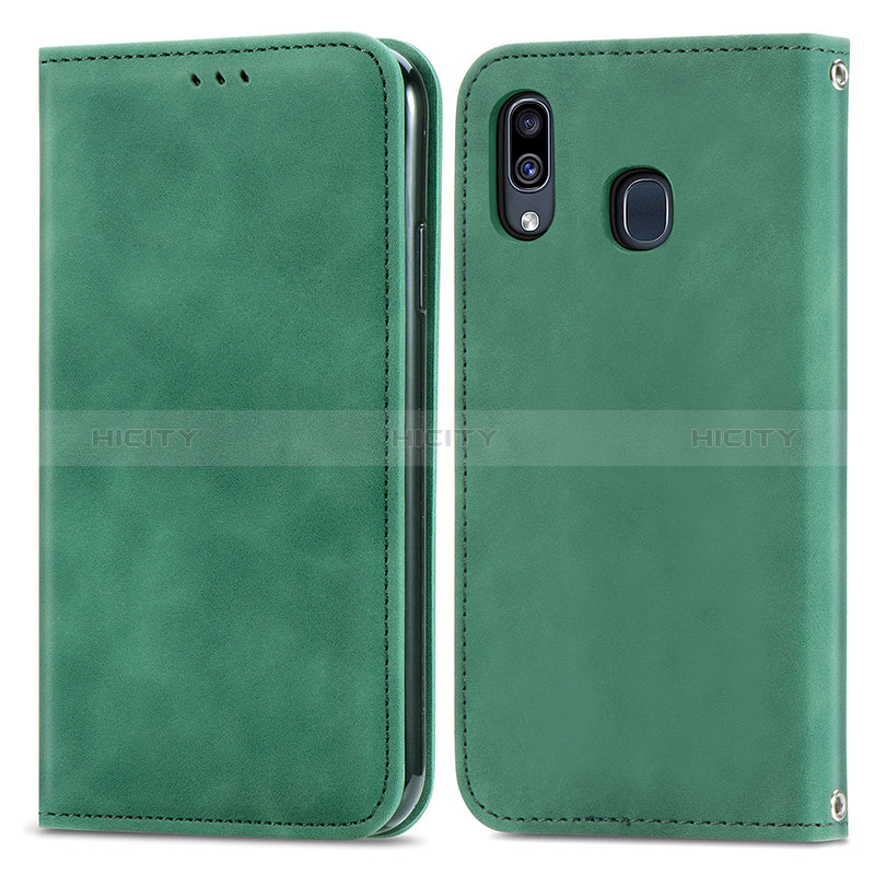 Funda de Cuero Cartera con Soporte Carcasa S04D para Samsung Galaxy A30