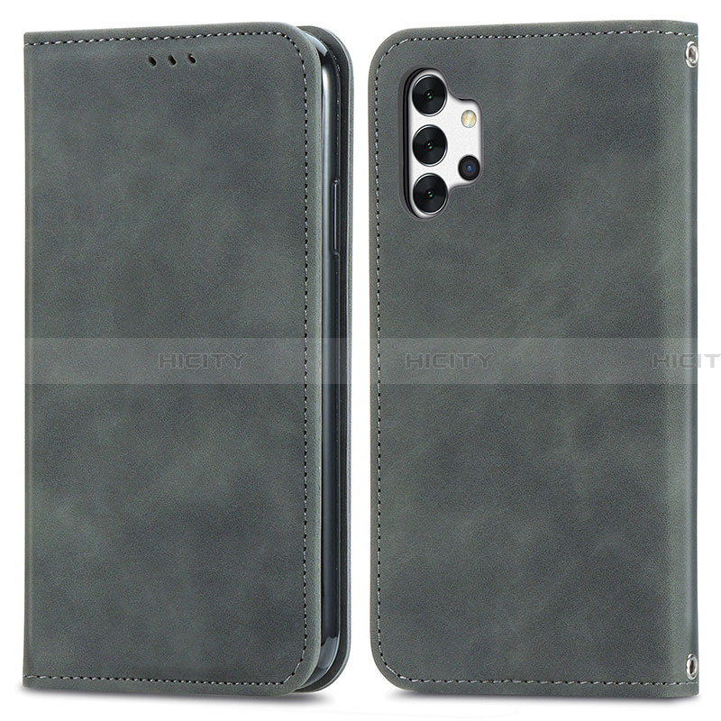 Funda de Cuero Cartera con Soporte Carcasa S04D para Samsung Galaxy A32 4G Gris