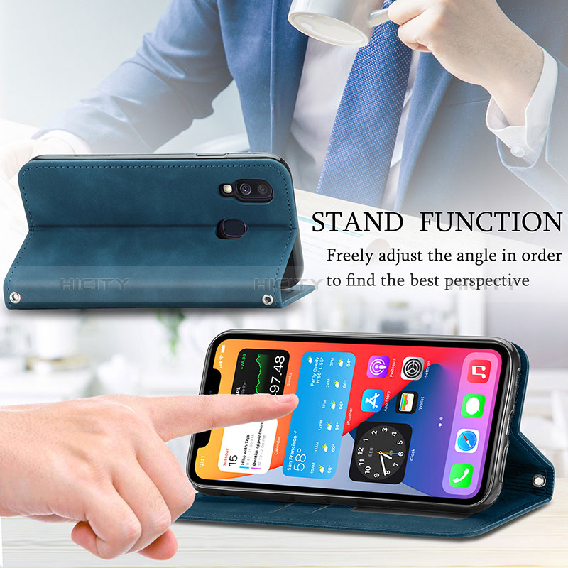 Funda de Cuero Cartera con Soporte Carcasa S04D para Samsung Galaxy A40