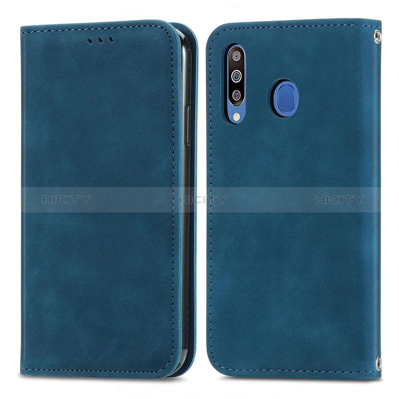 Funda de Cuero Cartera con Soporte Carcasa S04D para Samsung Galaxy A40s Azul