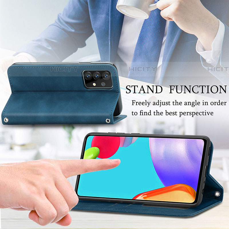 Funda de Cuero Cartera con Soporte Carcasa S04D para Samsung Galaxy A52 5G