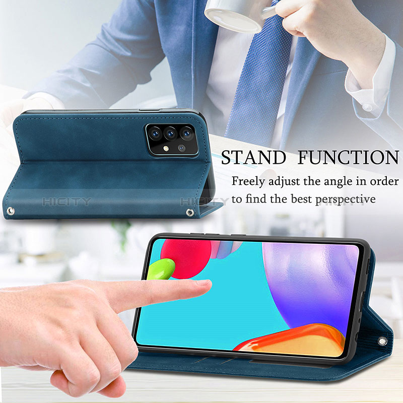 Funda de Cuero Cartera con Soporte Carcasa S04D para Samsung Galaxy A52s 5G