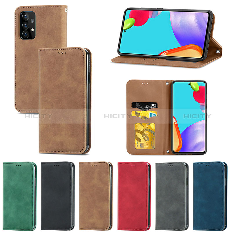 Funda de Cuero Cartera con Soporte Carcasa S04D para Samsung Galaxy A52s 5G