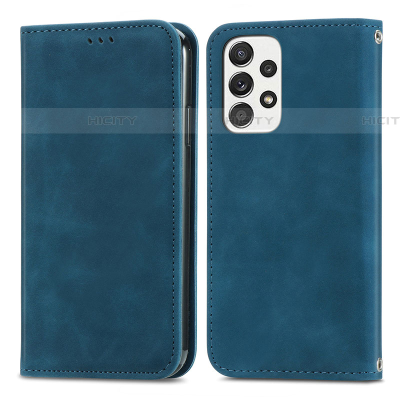 Funda de Cuero Cartera con Soporte Carcasa S04D para Samsung Galaxy A53 5G Azul