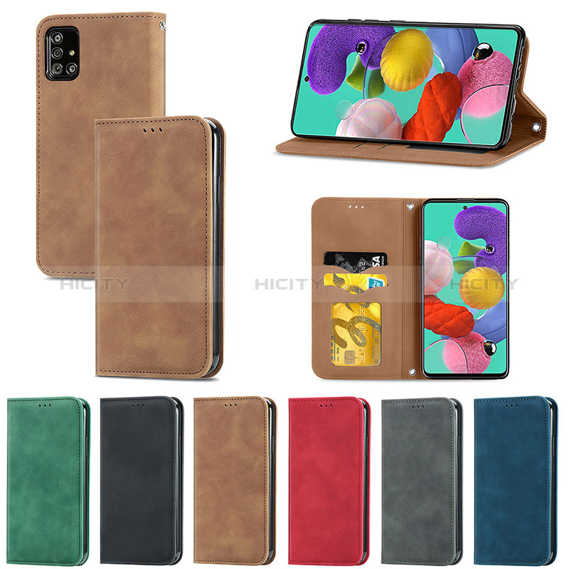 Funda de Cuero Cartera con Soporte Carcasa S04D para Samsung Galaxy A71 4G A715