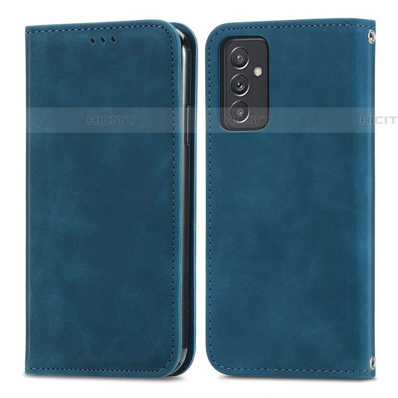Funda de Cuero Cartera con Soporte Carcasa S04D para Samsung Galaxy A82 5G Azul