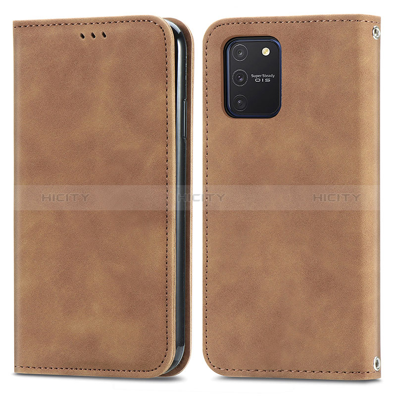 Funda de Cuero Cartera con Soporte Carcasa S04D para Samsung Galaxy A91 Marron