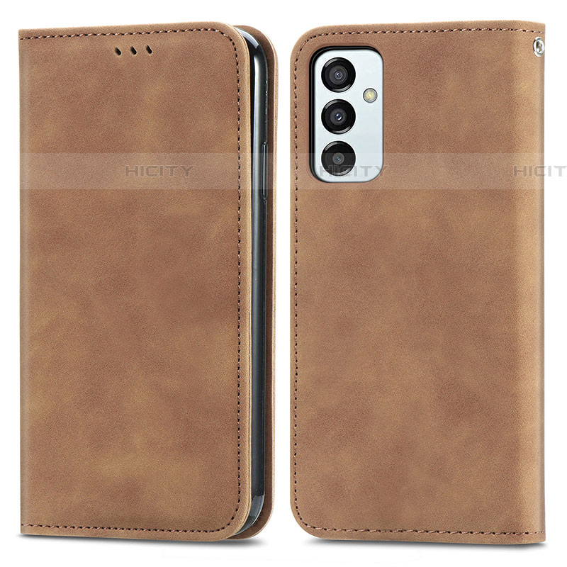 Funda de Cuero Cartera con Soporte Carcasa S04D para Samsung Galaxy F23 5G Marron