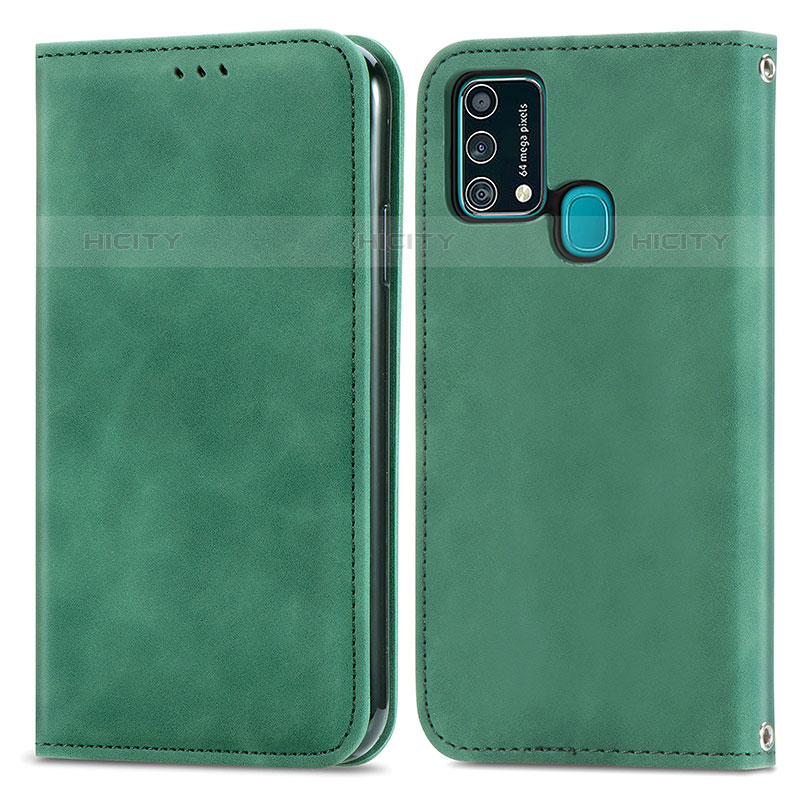 Funda de Cuero Cartera con Soporte Carcasa S04D para Samsung Galaxy F41 Verde